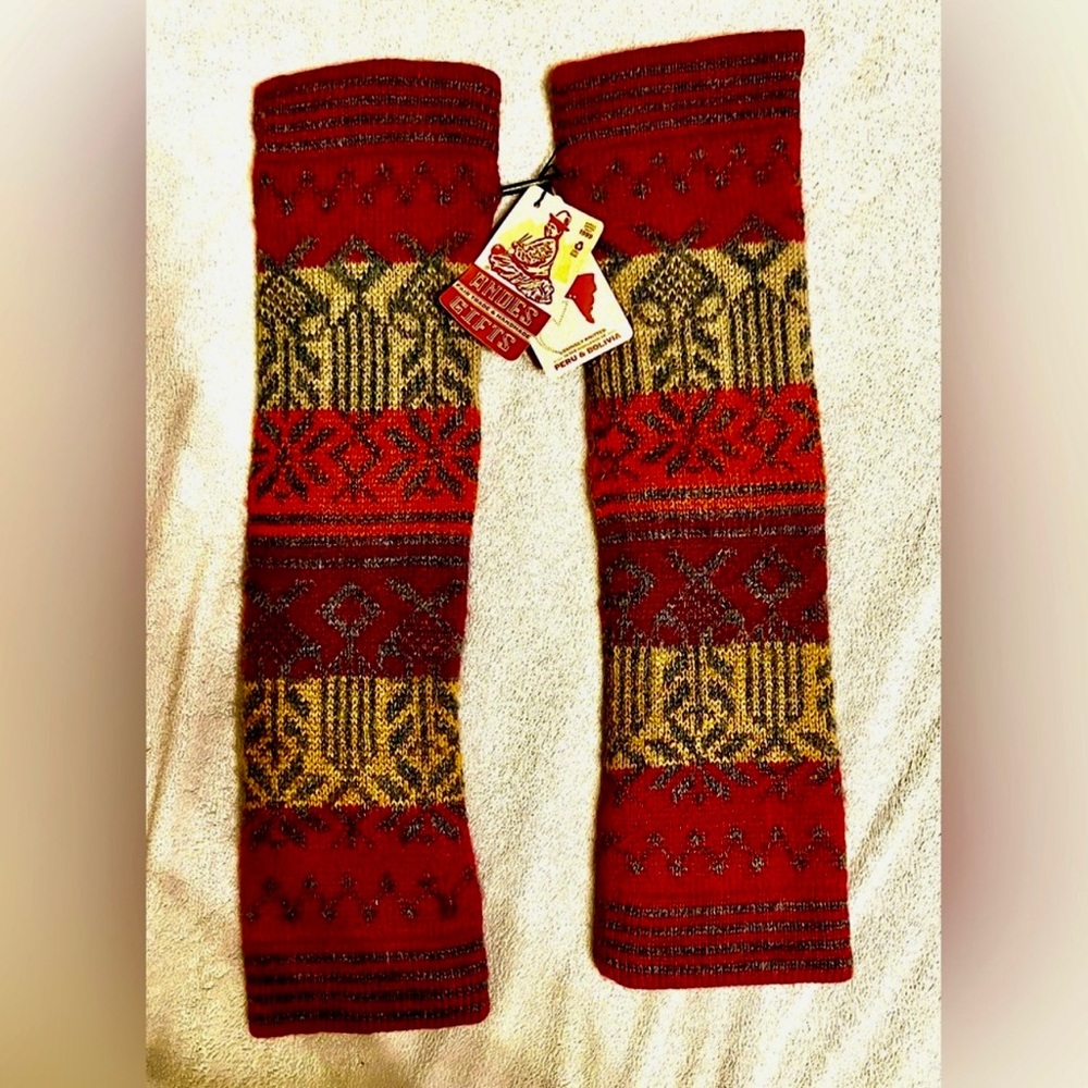 Last Chance! Andes Handmade Knitted leg warmers, Multi Color